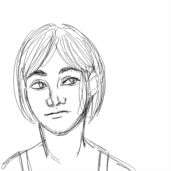 600x600 Windy Hair Wind Realism Gif Sketch - Wind Sketch