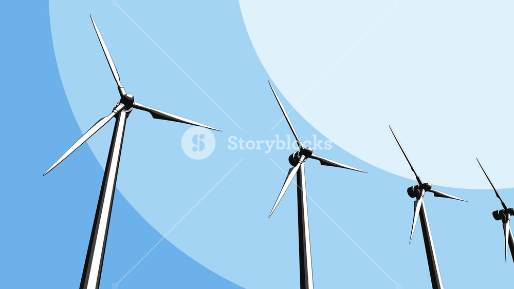 1000x563 Several Wind Turbines, Cg Sketch Royalty Free Stock Image - Wind Turbine Sketch