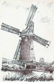 231x350 Norfolk Mills - Windmill Sketch