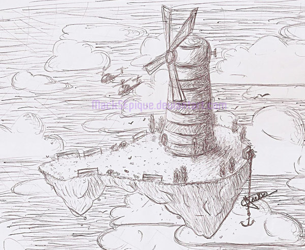 600x492 Windmill Island Sketch By Macksepique - Windmill Sketch