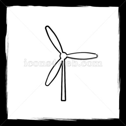 416x416 Windmill Sketch Icon. - Windmill Sketch