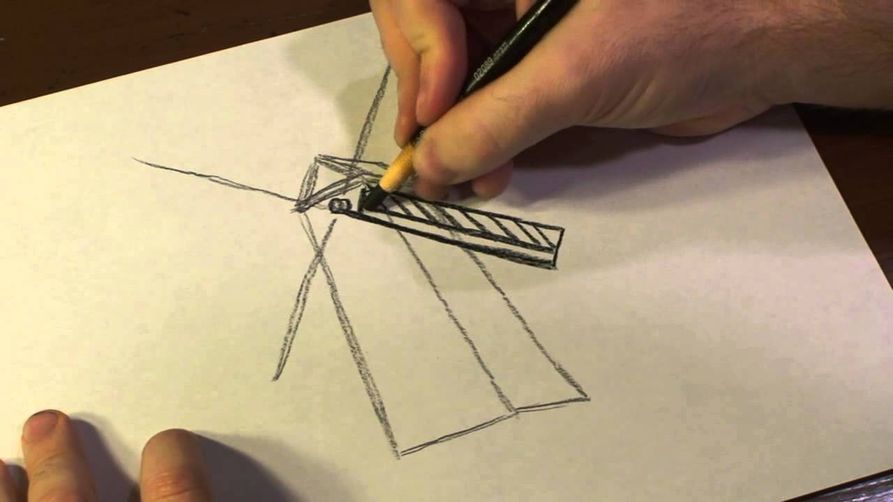 1280x720 How To Draw A Windmill - Windmill Sketch