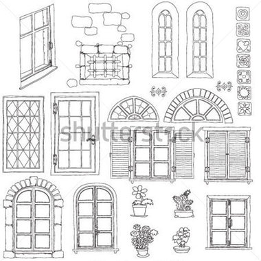 380x380 Image Gallery House Windows Sketch, Window Sketch - Window Frame Sketch