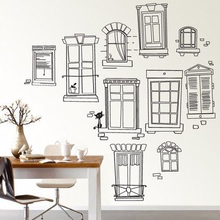 430x430 P.p. I Am Not Usually A Big Wallpaper Person But I Love These - Window Frame Sketch