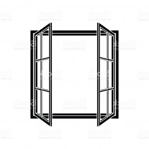 300x300 Photostock Vector Open Windows Sketch Side View Illustration - Window Frame Sketch