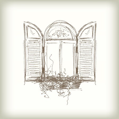 Window Frame Sketch at PaintingValley.com | Explore collection of