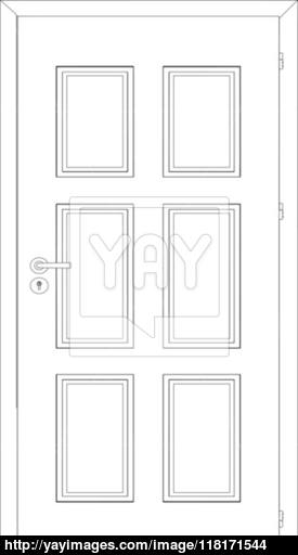 275x512 Sketch Of Closed Wire Frame Door. Vector Illustration Vector - Window Frame Sketch