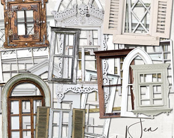 340x270 Window Frame Art Etsy - Window Frame Sketch