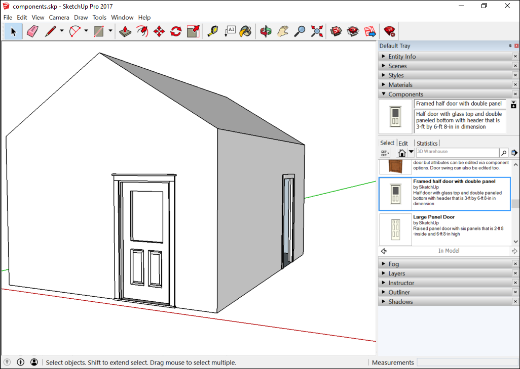 1026x730 Adding Premade Components And Dynamic Components Sketchup Help - Window Frame Sketch