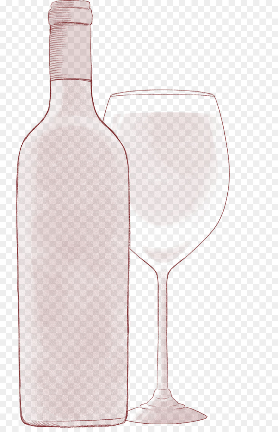 900x1400 Wine Glass Liqueur Glass Bottle - Wine Bottle Sketch