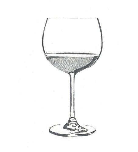 454x500 Wine Glass - Wine Glass Sketch