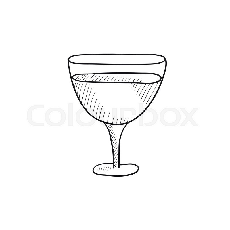 800x800 Glass Of Wine Vector Sketch Icon Isolated On Background. Hand - Wine Sketch