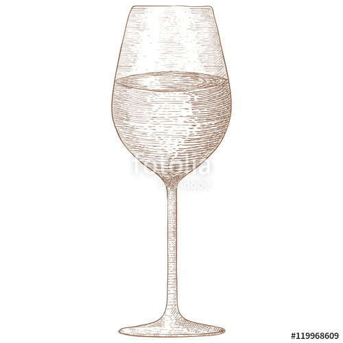 500x500 Glass Of Wine. Hand Drawn Sketch Stock Image And Royalty Free - Wine Sketch