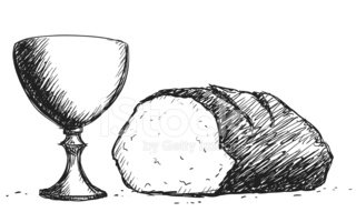 320x200 Bread And Wine Sketch Stock Vectors - Wine Sketch