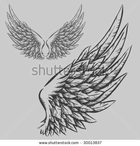 450x470 Bullet Clipart Wing Tattoo ~ Frames ~ Illustrations ~ Hd Images - Wings Tattoo Sketch
