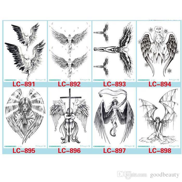 700x700 Devil Hole Cool Feather Wings Tattoo Designs Temporary Tattoos Man - Wings Tattoo Sketch