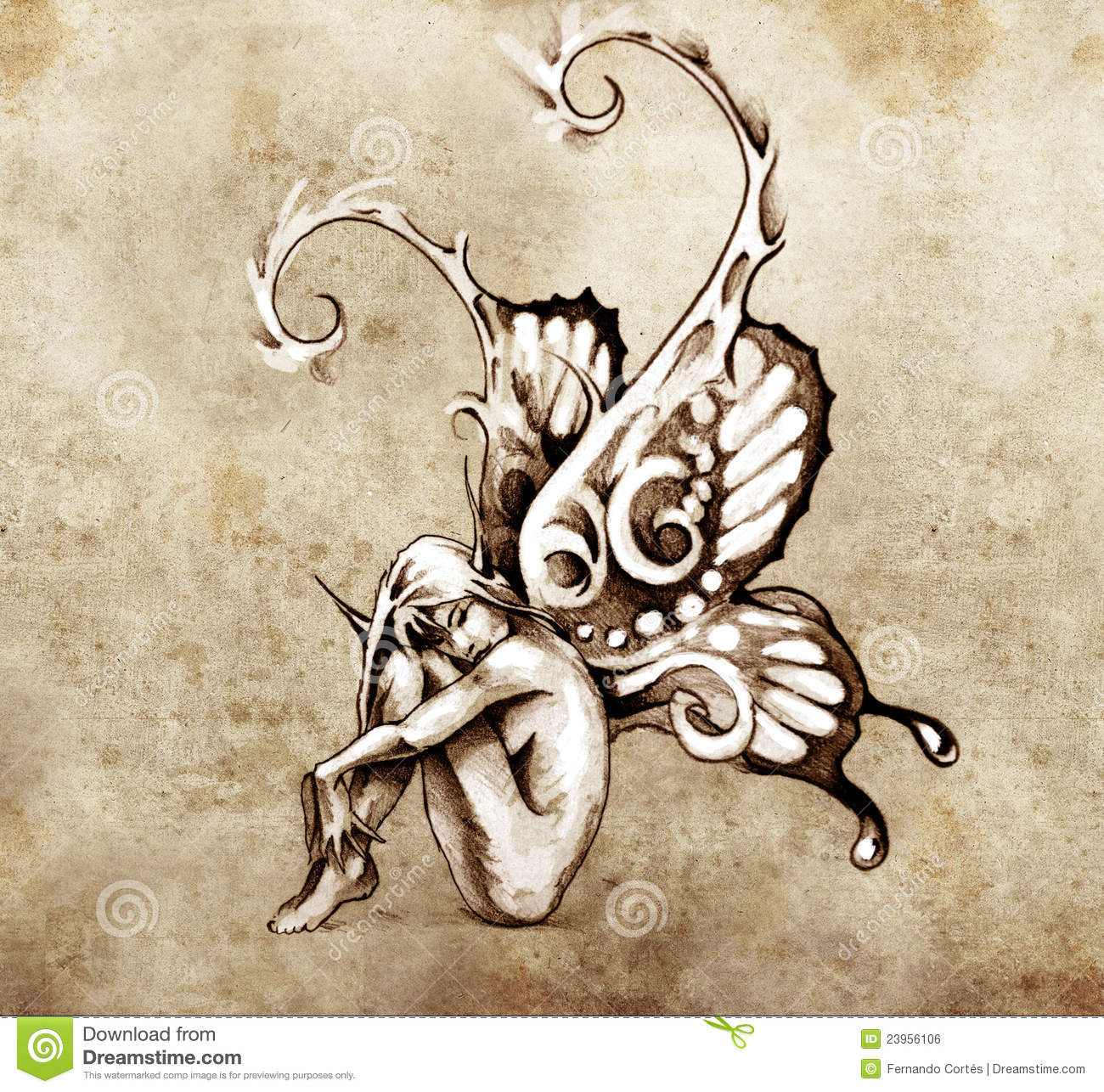 1300x1286 Dragon With Butterfly Wings Tattoo Sketch Of Tattoo Art, Fairy - Wings Tattoo Sketch