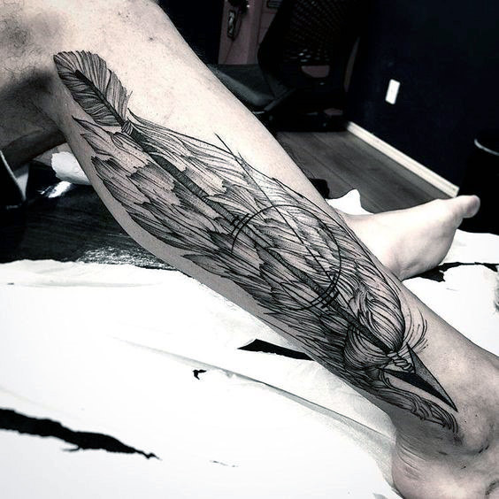 564x564 30 Hermes Tattoo Designs For Men - Wings Tattoo Sketch