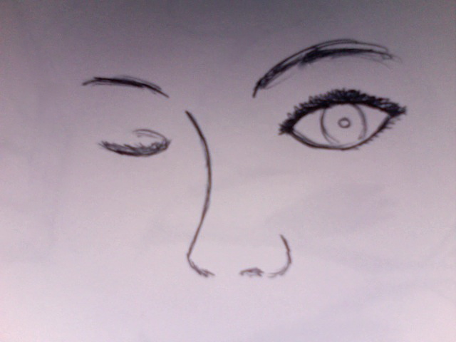640x480 Winking Eye Sketch By 123coolcookie - Winking Eye Sketch