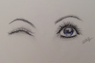 320x213 Peekaboo, I See Uu.. - Winking Eye Sketch