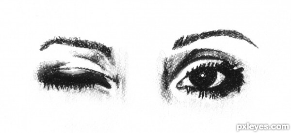 600x275 Eyes Drawing Contest (18607), Pictures - Winking Eye Sketch