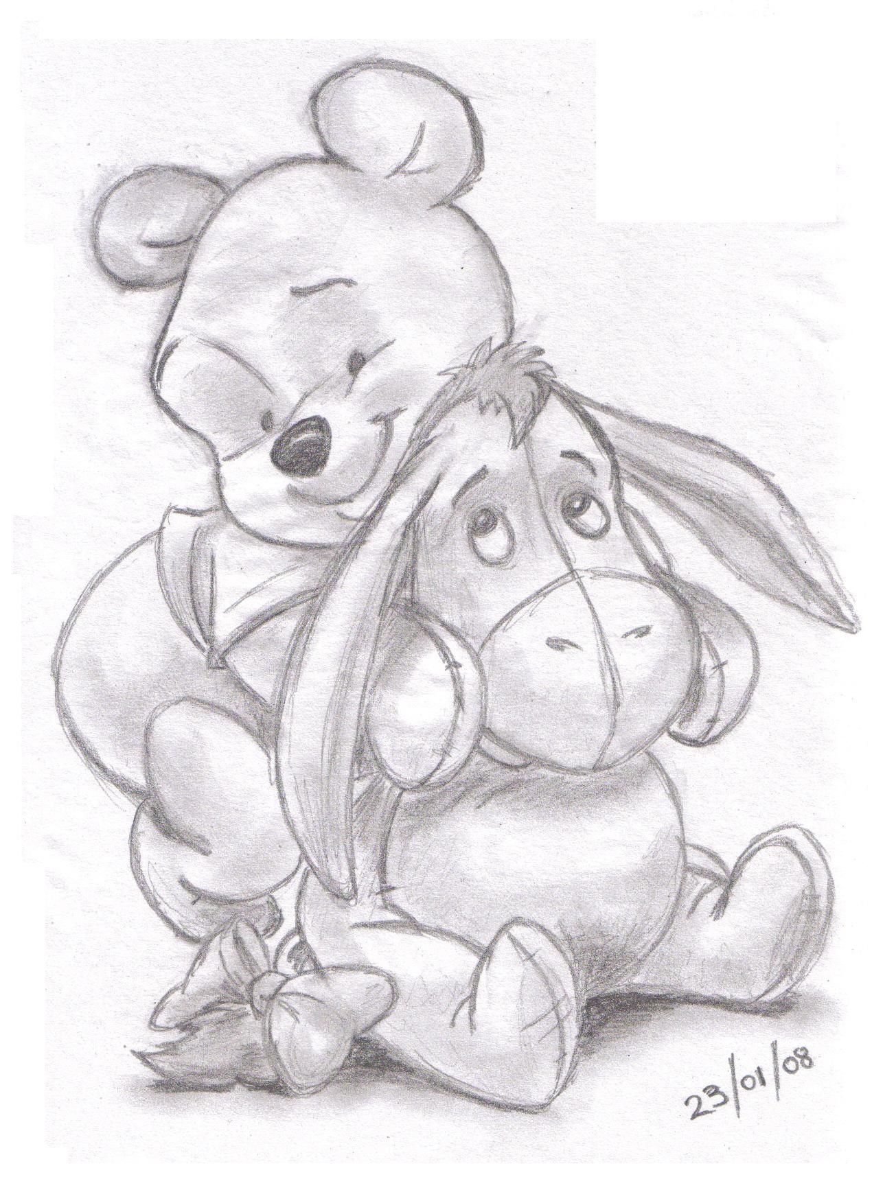 1270x1750 Winnie The Pooh And Eeyore Landn83 Foundmyself Drawing In - Winnie Sketch