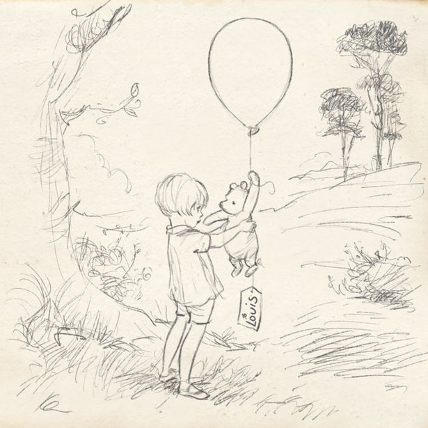 615x615 Disney Releases Adorable New Sketches To Celebrate The Birth Of - Winnie The Pooh Sketch