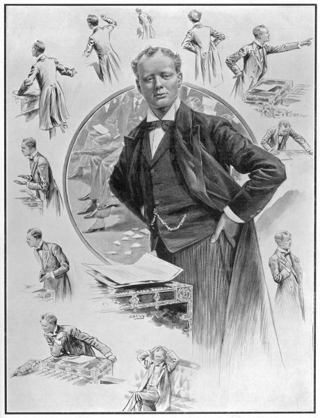 460x600 Winston Churchill As An Orator - Winston Churchill Sketch