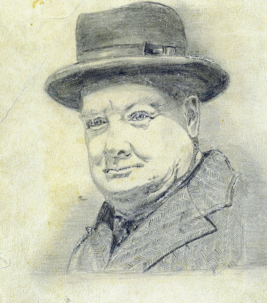 Winston Churchill Sketch at PaintingValley.com | Explore collection of ...