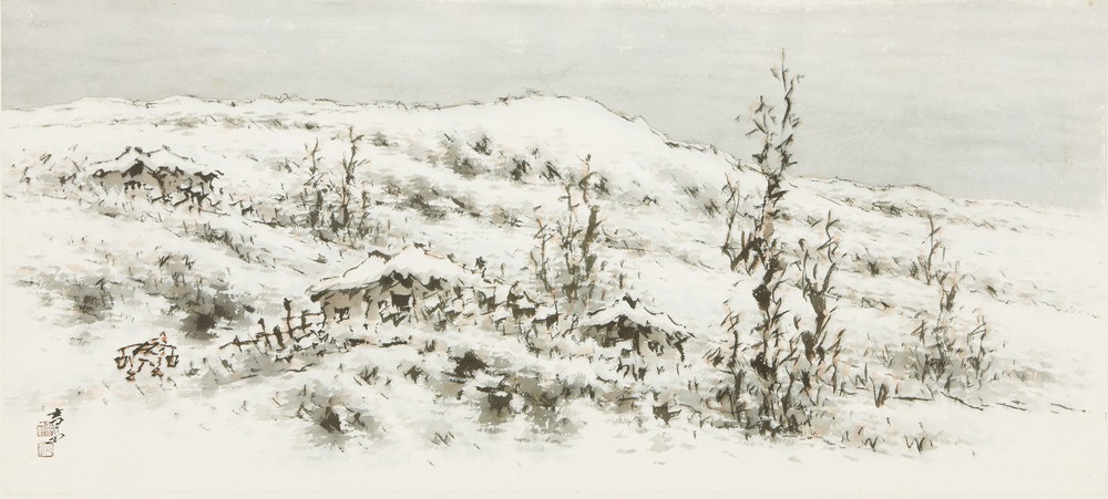1000x451 Winter Landscape By Yi Sang Bom On Artnet - Winter Landscape Sketch
