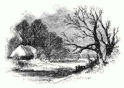 400x284 Free Winter Scenes Drawings - Winter Scene Sketch