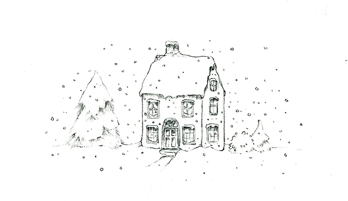 710x411 Create A Winter Wonderland! Learn How To Draw Snow - Winter Scene Sketch