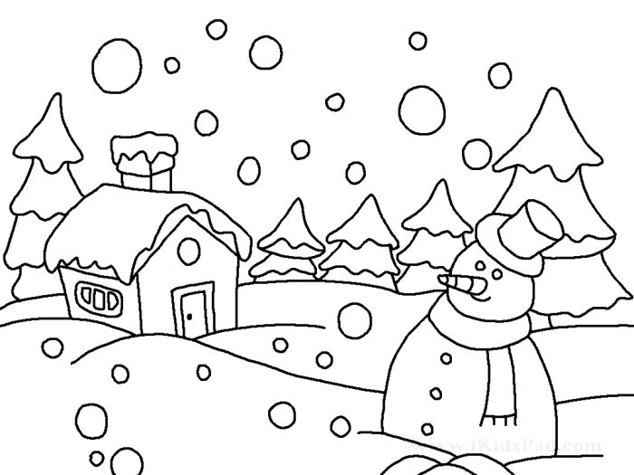 700x525 Gallery How To Draw A Winter Scene, - Winter Season Sketch