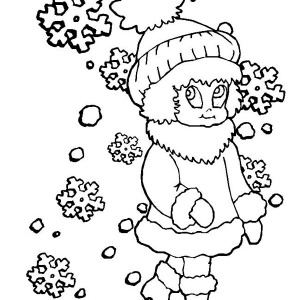 300x300 Lovely Young Little Bear Making Mr Snowman On Winter Season - Winter Season Sketch