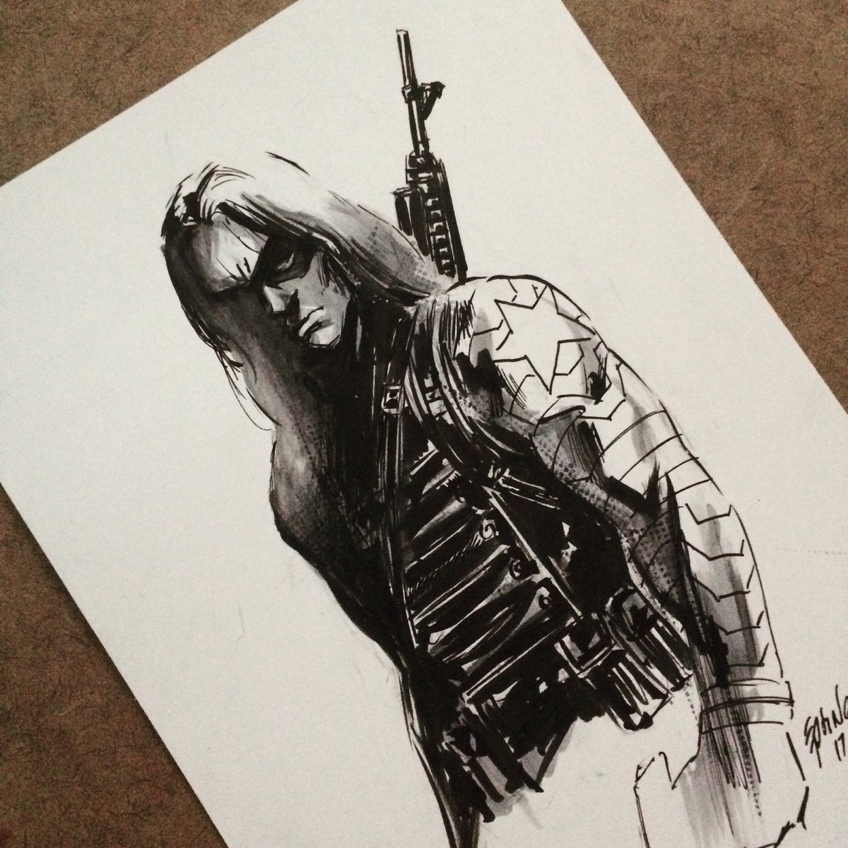 1200x1200 Steve Epting On Twitter Small Winter Soldier - Winter Soldier Sketch