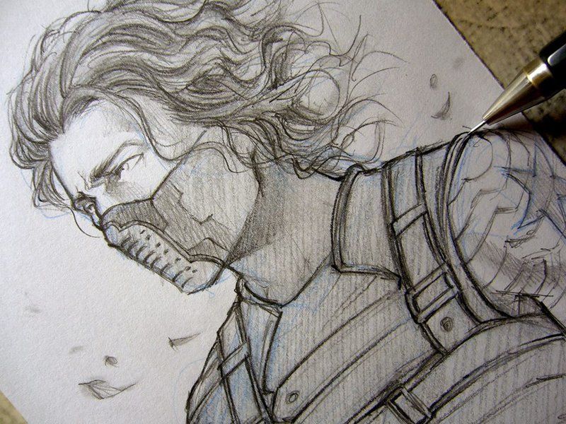 800x600 Winter Soldier - Winter Soldier Sketch