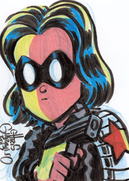 258x360 Chris G Daily Sketch Card - Winter Soldier Sketch