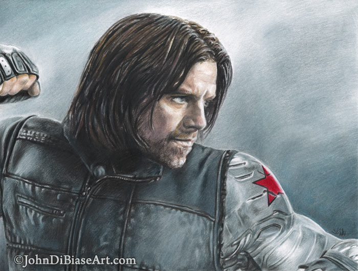 700x531 Colored Pencil Drawing Of Sebastian Stan As The Winter Soldier In - Winter Soldier Sketch