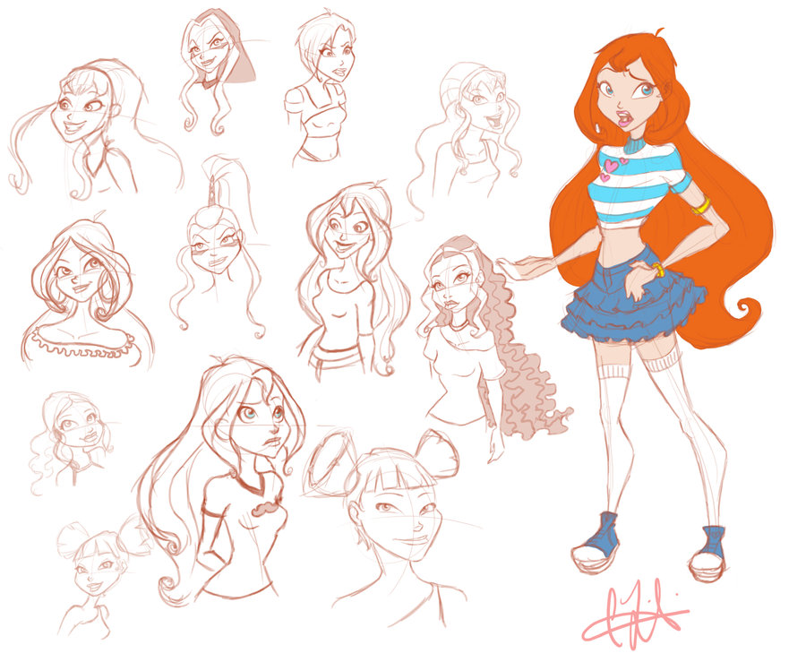 900x739 Winx Club Sketches By Antoinette721 - Winx Club Sketches