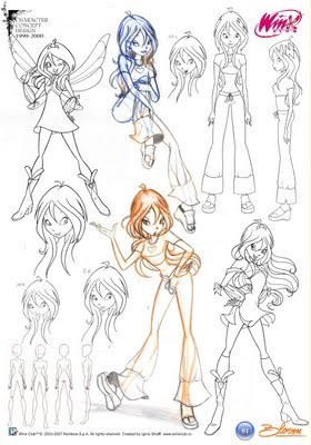 280x400 Winx Club Images Early Bloom Sketches Fond And Background - Winx Club Sketches
