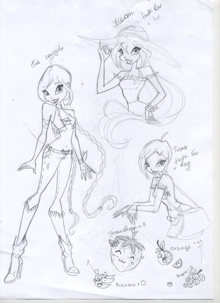 762x1049 Winx Club 3 Sketches By Fantazyme - Winx Club Sketches