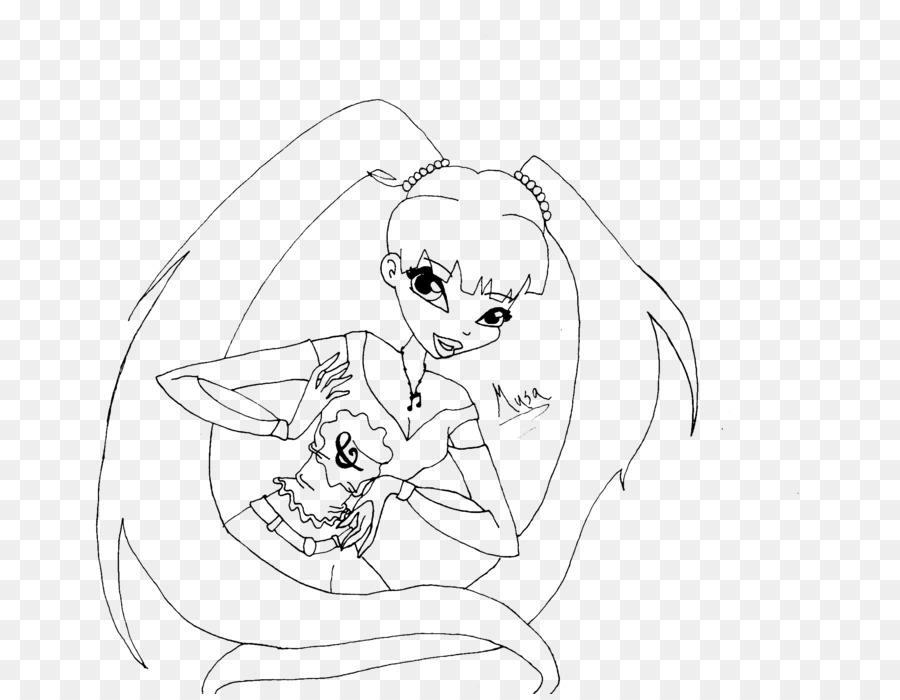 900x700 Line Art Sketch Musa Drawing Coloring Book - Winx Club Sketches