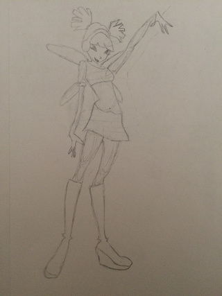 320x427 Sketch Of Musa From Winx Club, She Rocks - Winx Sketch