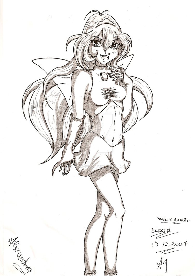 752x1063 Wip Winx Bloom Sketch Finished By Mistyque - Winx Sketch