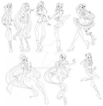 339x350 C Sketches For Kys Alis By Gardenofdaisy Winx - Winx Sketch