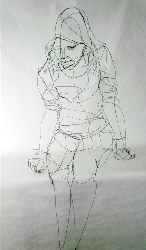 500x858 Wire Sketches Sculptures By David Oliveira - Wire Sketch