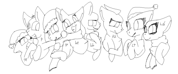 600x250 Mlp Christmas Sketch By Wishing Well Artist - Wishing Well Sketch