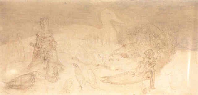 640x309 Sketch For The Wishing Well By Leonora Carrington On Artnet - Wishing Well Sketch