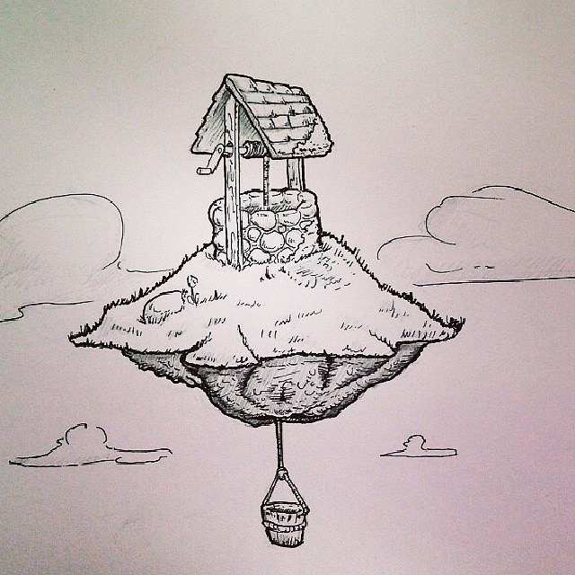 640x640 Wishing Well. - Wishing Well Sketch