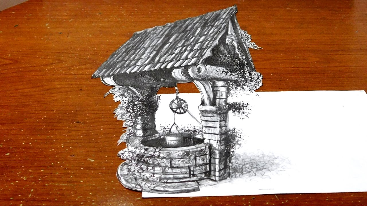 1280x720 Drawing A Wishing Well - Wishing Well Sketch